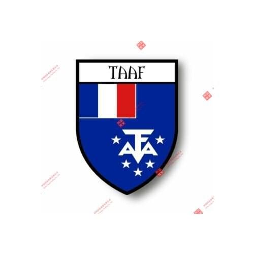 PersonalityStickers Decal Souvenir Vinyl Car Shield City Flag World Crest Taaf Antartica Car Decal Decoration Laptop