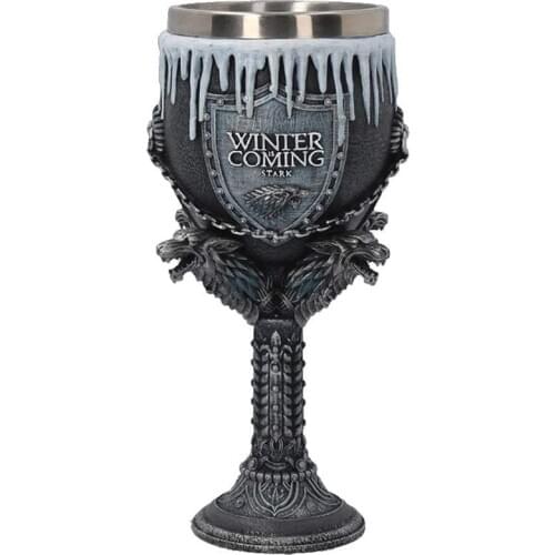 Beer Mug 3D Gothic Goblet Iron Throne Tankard Stainless Steel Resin Coffee Cups and Mugs New Year Christmas Fans Valentines Da