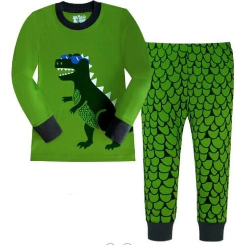 Kids Pajamas Set Boys Cartoon Dinosaur Tiger Pyjamas Kids Christmas Sleepwear Sets Cotton Children Nightwear Pajamas For Girls