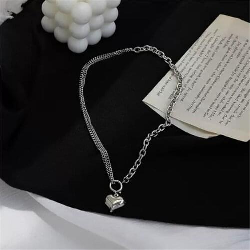 Heart shape Pendants Necklaces For Women Elegant Charm Trendy Irregular Clavicle Chain French Romantic Style Jewelry Girl Gift