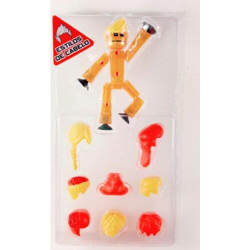 Zing Stikbot ROBOT FILMING ANIMATION Golden-Yellow Man Hair Styling Puppet Sucker Freeze Actin Figure