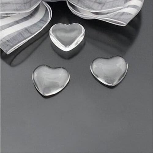 Diy Gift 50pcs/lot Wholesale Clear Glass Material Cabochons Tray Pendant Cover 20mm/25mm Heart Shape Time Gem Patch Cabochons