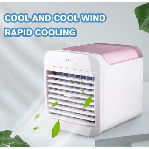 USB Mini Air Cooler Fan Portable Household Desktop 3 Speeds Humidifying Fast Cooling Water Conditioning With Colorful Light FS20