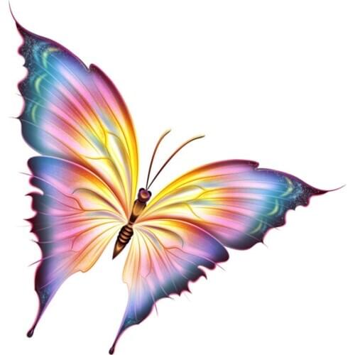 Hot Sell Personality Beautiful Flying Butterfly Car Sticker Motorcycle Vinyl Sunscreen Anti-UV PVC 11.2cm X 10.7cm