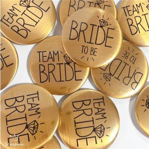 Brushed Gold Team Bride Badge Bachelorette Party Bride To Bebadge Wedding Decorations Bridal Shower Decor Supplies