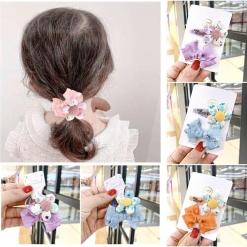 10set/Lot New Girls Cute Bow Flower Colorful Hairpin Set Korean Children Headdress Sweet Barrettes Hair Clips Kids Hair Ornament