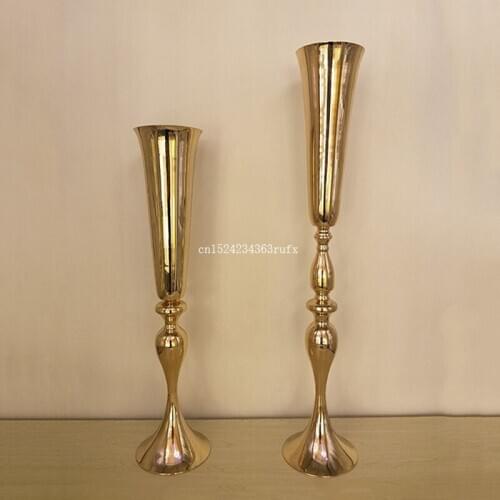 10pcs 90cm/74cm Metal Flowers Vases Table Centerpiece For Mariage Wedding Decoration Road Lead Decoration Wholesale