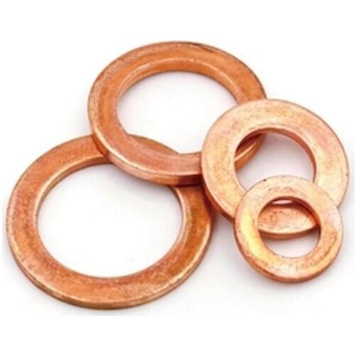 15Pcs M8 Copper washer outer diameters 18mm-20mm flat gaskets marine table gasket Watts meson thickness 0.5mm-3mm purple