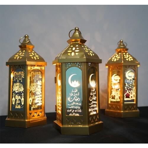 2021 Islam Muslim Party EID Mubarak New Wind Lights Ramadan Lantern LED Decoration Home Scene Holiday Gifts Handicraft Ornaments