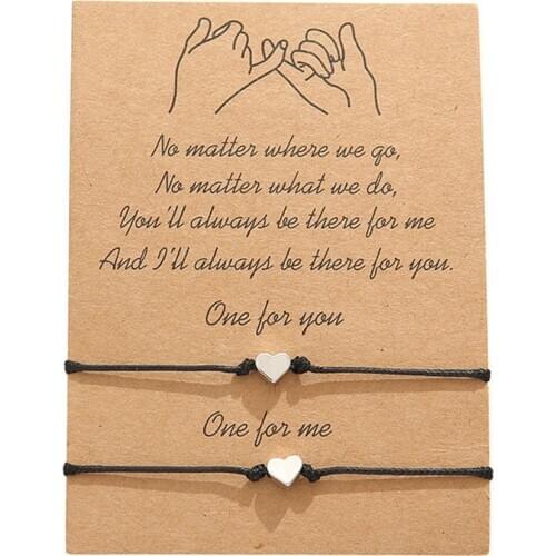 2020 Pinky Promise Distance Matching Bracelets For Best Friends Couple Family Women Mens Teen Girls With Card