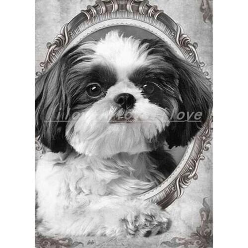 5d diy diamond painting Shih Tzu dog pattern Cross Stitch square/Round diamond mosaic animal pet embroidery wall decor FG1862