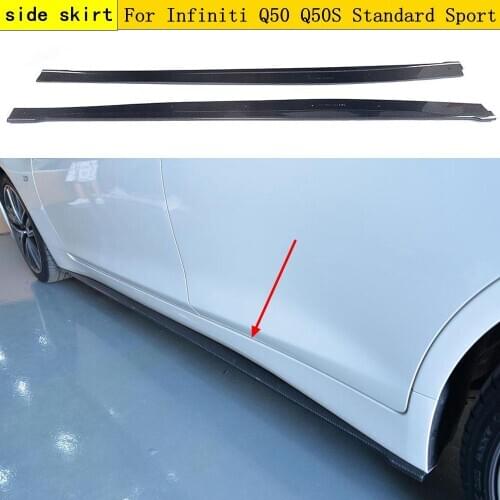 Carbon Fiber Auto Racing Side Body Lip Skirts Apron for Infiniti Q50 Q50S Sedan 4 Door Standard Sport 2013-2017 Door Protector