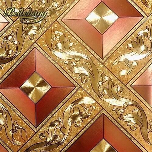 Beibehang European KTV gold silver square papel de parede rolls TV background of wall paper 3d modern wallpaper for walls 3 d
