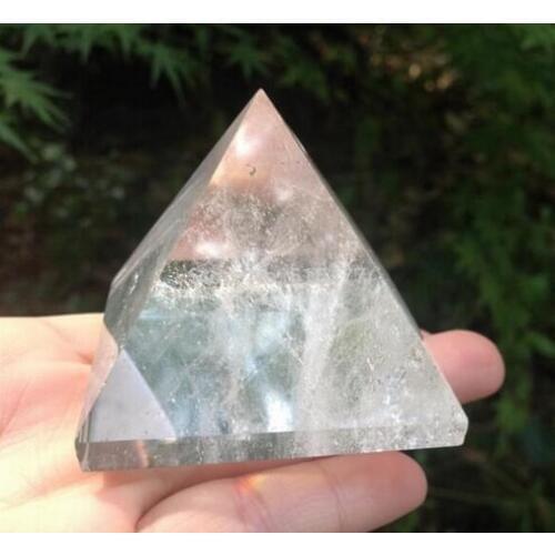 White crystal clear quartz rock Engraved 30mm Pyramid point pillar Carved Stone Chakra Stones Healing Reiki Free shipping