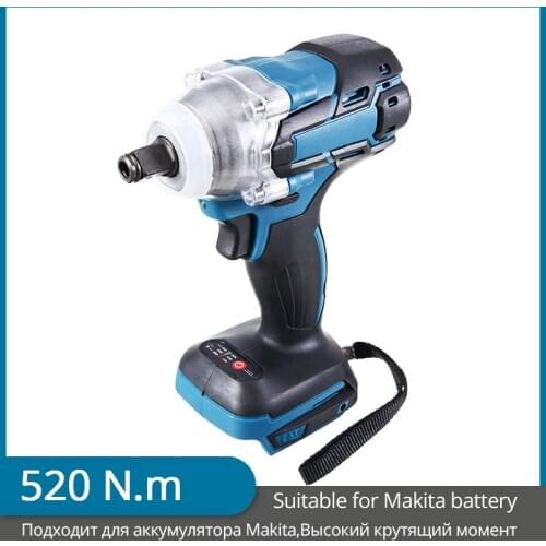 Cordless Impact Wrench 18V 520N.m Brushless Electric 1/2 Multipurpose Socket Wrench Power Tool Rechargeable For Makita Battery