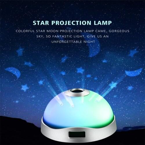 RGB Night Light Star sky Projection Lamp led Baby Light Time Display 10s Children bedroom Table Lamp needs AAA Battery