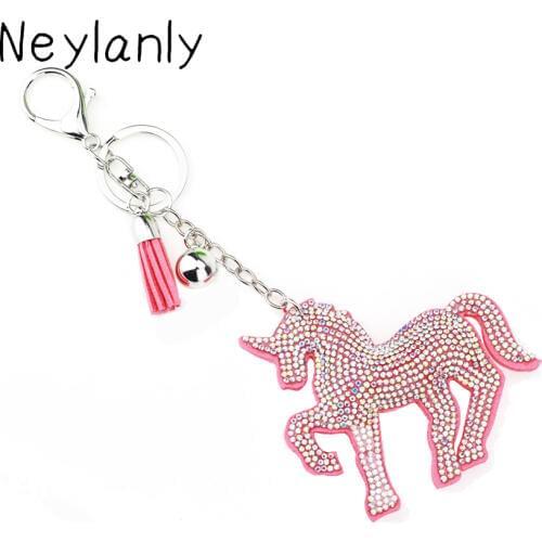 Unicorn Pony Keychain Pendant Animal Key Chain Bag Car Key Ring Gifts For Women Girl bag Charm Keychain Hang Bag Accessories
