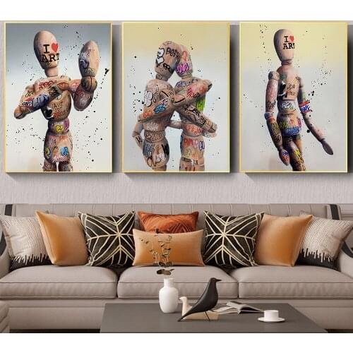 Graffiti Puppet Toy Young Artist Onemizer Posters Prints For Living Room Wall Art Canvas Painting Child Love Gift Decor Pictures