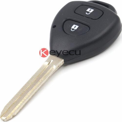 KEYECU New Uncut Remote Key Fob 2 Button 433MHz 4D70 Chip for Toyota Yaris 2005-2011