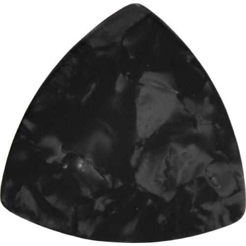 100pcs Medium 0.71mm 346 Rounded Triangle Guitar Picks Plectrums Blank Celluloid Pearl Black