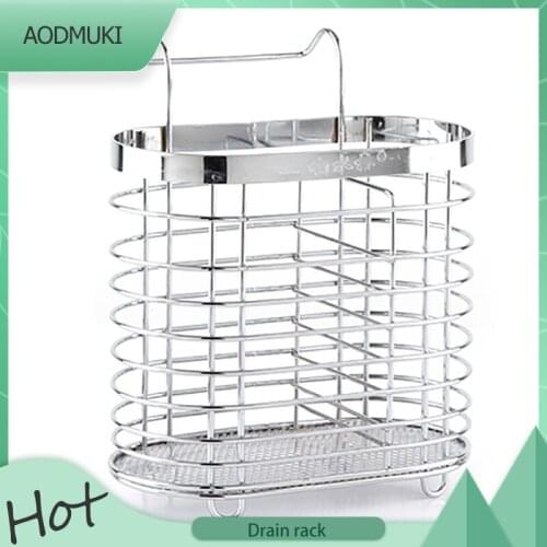 Multifunction Wall-Mounted Over Sink Kitchen Storage Drainer Stand Chopstick Spoon Tableware Drying Rack for Organizer Utensils