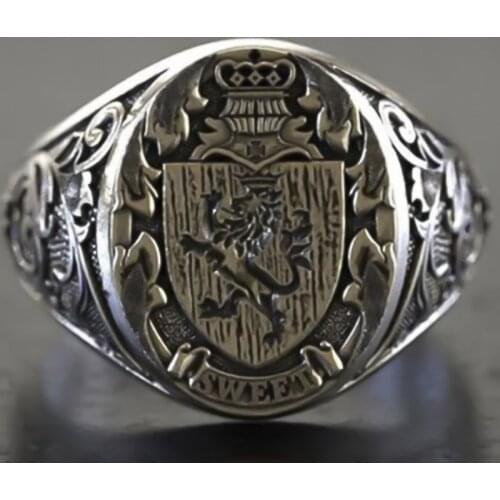 2021 New Arrival Rings for Men Crown Lion Shield Badge Retro Style Mens Ring In Copper Anniversary TRENDY Jewelry Wholesale