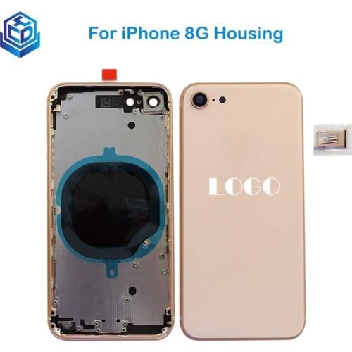 New Full Middle Frame Chassis For iPhone 8 Battery Cove Housing Rear Door Cover Case With Conductive Red Rose Gold Silver
