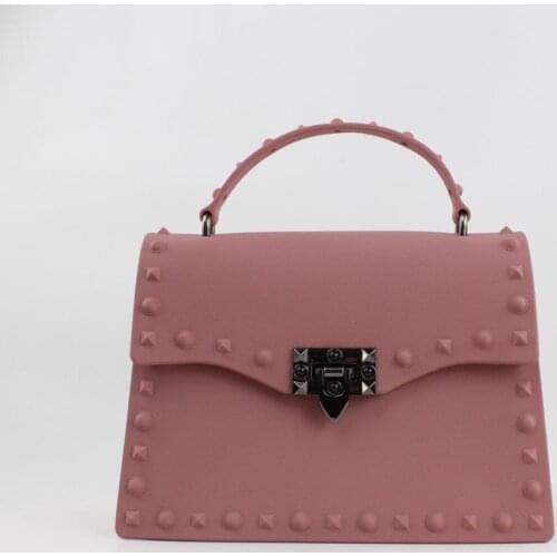 2021 New PVC Rubber Female Handbags Silver Orange Yellow Rose Red Candy Color Girls Shoulder Bags Women Crossbody Bags