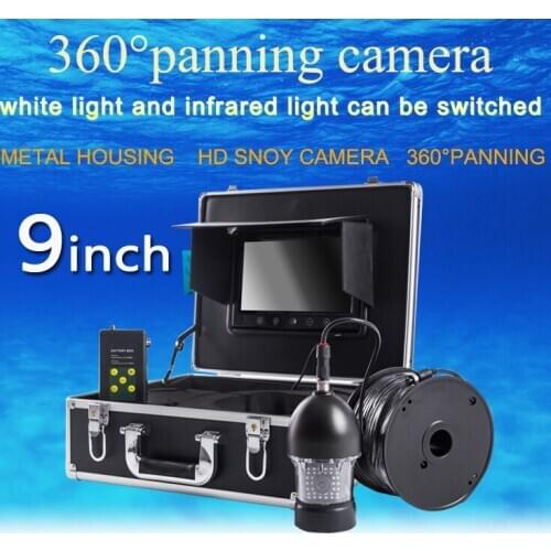 Underwater Camera for Fishing with Rotating Camera Head 36 Infrared LEDS Ice Fishing Camera F08A with 9'' Screen Video Recording