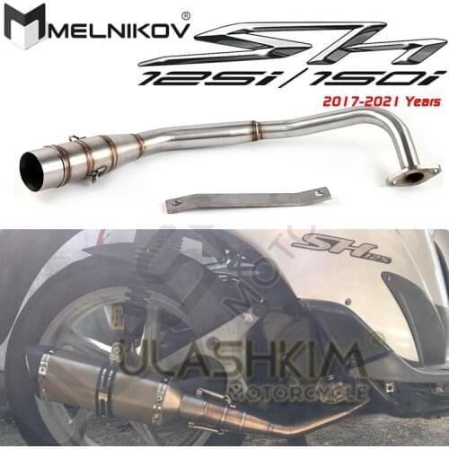 SH150 SH 125 150I Motorcycle Exhaust Full System Slip On Middle Link Pipe For Honda SH125 SH150i SH125i Exhaust 2017- 2020
