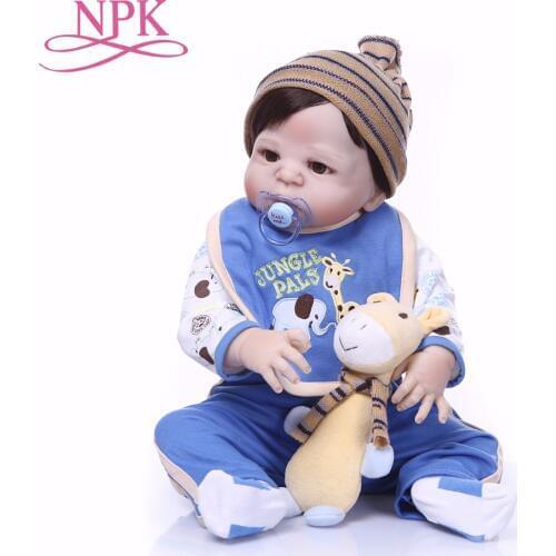 55cm Full Silicone Reborn Baby Doll Toys 22inch white skin bebe Realistic Newborn Babies Doll Lovely Birthday Gift Present
