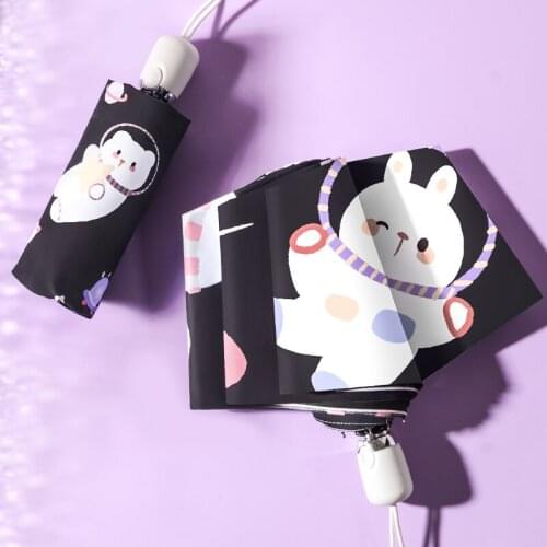 Lovely Aerospace rabbit sunny umbrella dual purpose sun umbrella sunscreen anti ultraviolet small portable full sun umbrella
