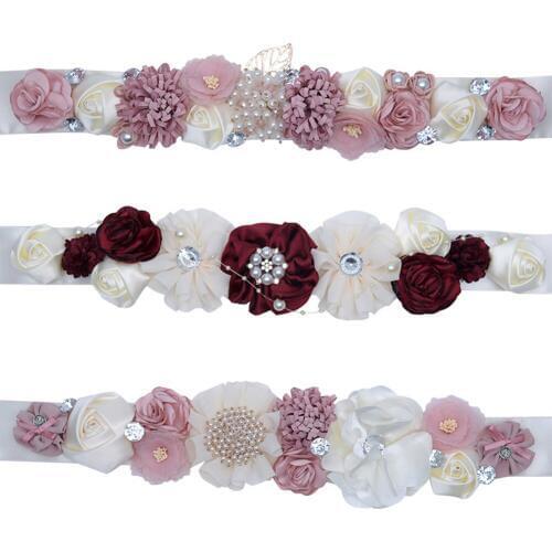Wedding Flower Belts Dress Sashes Blush Lvory Bridal Sash Polyester Fashion Women Flower Belt Maternity Flower Girl Party