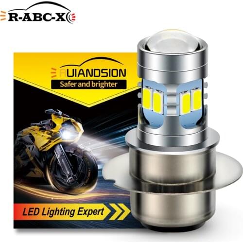 RUIANDSION1Pcs P36D BA20S DC AC 6V-24V 12V 12Leds 5730SMD Car Motorbike Fog Light Bus Motorcycle Head Light Moped 2W White 6000K