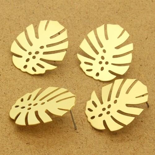 With Hole Big Maple Leaves Earring Base Connector Findings 6pcs Handmade Eardrop Dangle Earrings Settings Diy Jewelry Accessory