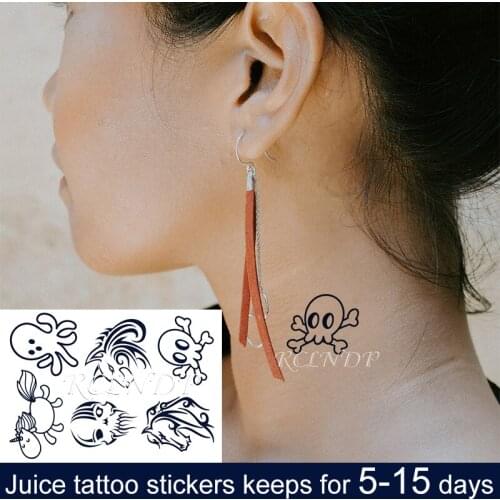 Waterproof Temporary Juice Tattoo Sticker Cartoon Horse Octopus Cute Animal Design Flash Tatoo Fake Tatto for Men Women