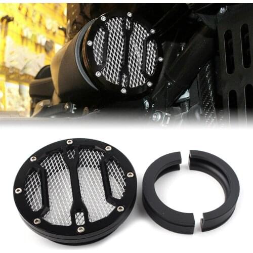 CNC Motorcycle Air Intake Filter Cover For BMW R NineT R9T 2014 2015 2016 2017 2018 2019 2020 Chrome Mesh+ Black shell