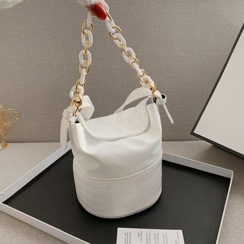 Bag 2021 New Fashion Handbag Womens Small Bag Leisure Bag Design Pearl One Shoulder Bucket Bag