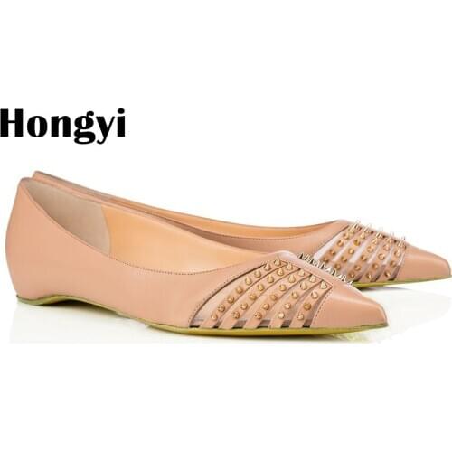 Hongyi popular femme comfortable career ladies flat shoes sweet ballerina flats footwear Very soft flat shoes women