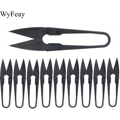 12 Pcs/Lot Thread Scissors U Sewing Clipper Beading Thread Cutter for Trimming Threads Stitch DIY Supplies Embroidery Thrum Yarn
