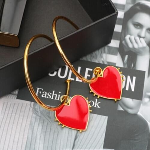 2020 Fashion Metal Exaggeration F Letter Stud Earrings Women Geometric Round Earrings For Women Girl Jewlery