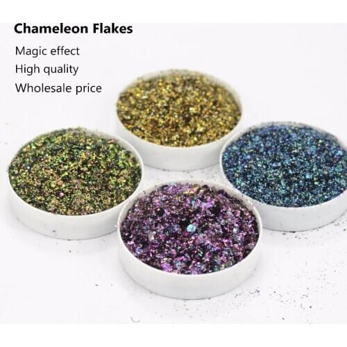 50g Chameleon Flakes Magic Effect Flakes Chamaleon Powder Chrome Nail Powder Glitter Sequins Gel Nail Polish Manicure 1 bag