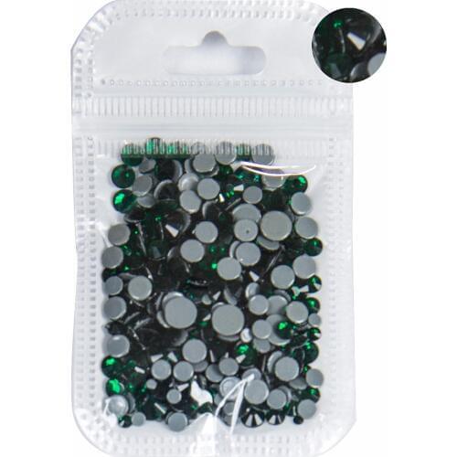 AAAA+ Best Quality Emerald Mix Size Hot Fix Rhinestone More Shiny Super Bright Nail Art Hotfix Iron On Stones.10Gram