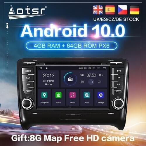 Android 10.0 PX6 For Audi TT 2 8J 2006 - 2014 Car GPS Navigation Auto Radio Stereo DVD Multimedia Video Player HeadUnit 2din DSP