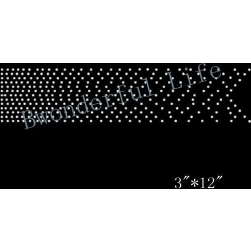 Free Shipping wholesale cheer bow strip crystal rhinestone iron on transfer motif in nice design