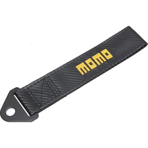 Carbon fiber cloth Trailer Tow Rope Belt for MOMO emblem Car Front bumper RACING decoration for BMW Honda Benz Audi accessories