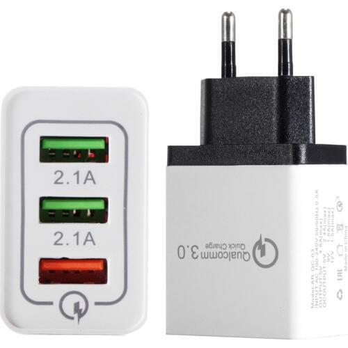 3 Ports USB Fast Charger For iPhone XS MAX XR 8 7 iPad QC3.0 Quick Wall Charging Adapter For SAMSUNG S10+ S9 XIAOMI Mi9 MIX3 Mi8