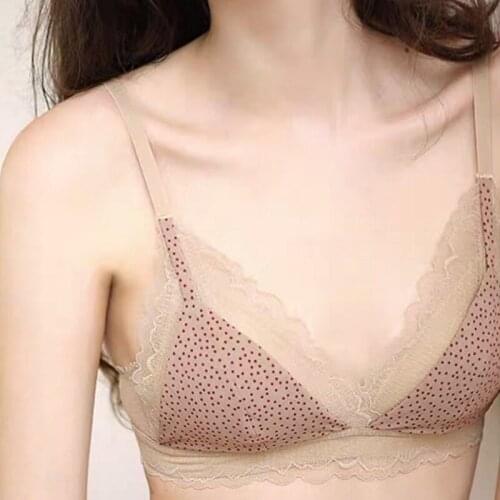 Lace Bralette Triangle Push Up Bra Sexy Bras for Women Without Underwire Ultra Thin Bra Adjusted Straps Back Closure Underwear