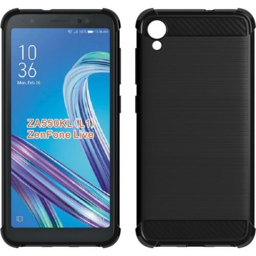 Shock Absorption Cover Soft TPU Anti Scratch Carbon Fiber Design Back Case for Asus ZenFone Live L1 ZA550KL