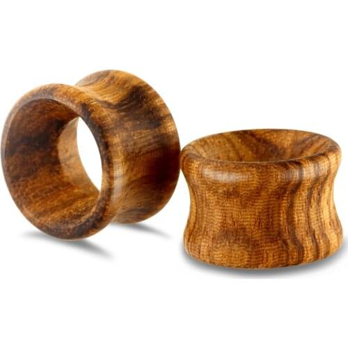JUNLOWPY Wood Ear Plugs Wooden Ear Gauges Plug Earring Hollow Expander Tunnels Piercing Body Jewelry Wholesale 80pcs 6-20mm